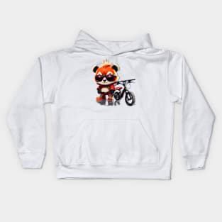 Red Panda with a Bike that is Michael Jackson Inspired Kids Hoodie